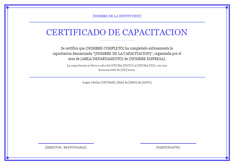 Certificado de Capacitacion