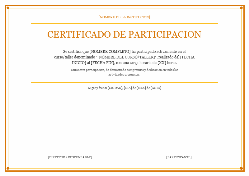 Certificado de Participacion