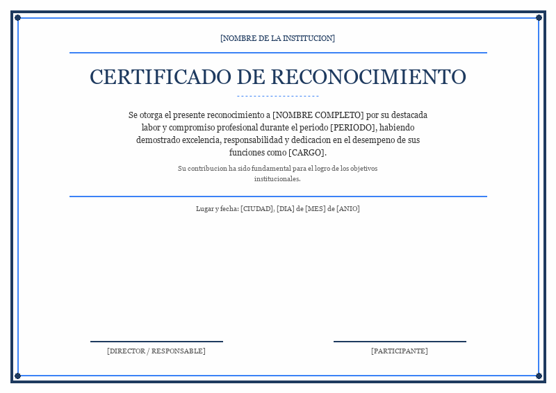 Certificado de Reconocimiento