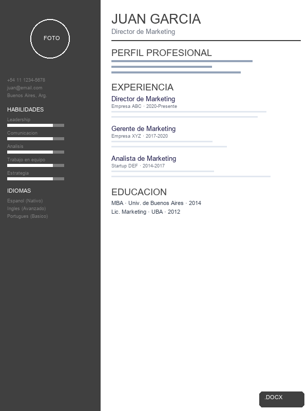 CV Clasico Simple