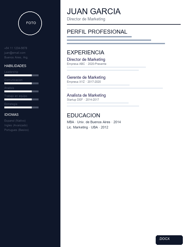CV Ejecutivo Oscuro