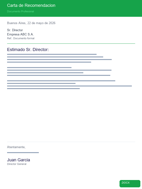 Carta de Recomendacion