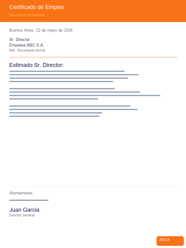 Certificado de Empleo